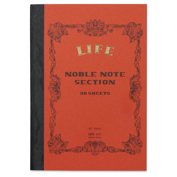 Life Noble Notebook - 3" x 4", A7, Orange, Grid