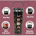 thumbnail image 4 of 30 oz Goth Moon Tumbler with Handle Flip Straw Gothic Flower Coffee Mug Leak Proof Insulated Cup Water Bottle Witchy Decor Gifts for Women, 4 of 6