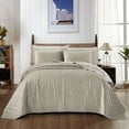 thumbnail image 3 of Home Soft Things 5 Piece Velvet Quilted Bedspread Set - Oatmeal - Oversize King (122" x 106"), 3 of 6