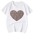 thumbnail image 4 of CONZONE Girls Summer Tops Short Sleeve Leopard Heart Graphic Tshirts For Girls Crew Neck Soft Children T-Shirts Size 10-11 Years White, 4 of 4