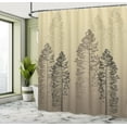 thumbnail image 4 of Ambesonne Country Shower Curtain, Pine Trees Woodland Ombre, 69"Wx75"L, Pale Camel, 4 of 4