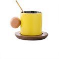 Exquisite Creative Ceramic Cups Tea Cup and Saucer Set Wooden Color