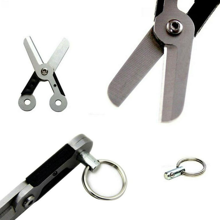Multi Tool Key Chain Keychain Pendant Practical EDC Mini Scissors with  Spring Latch Anti-Lost Design Outdoor Tools N4F7 