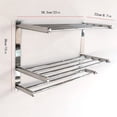 thumbnail image 2 of 3 Tier Bathroom Towel Rack with Tower Bars 24 Inch Stainless Steel Wall Mount Towel Shelf Thickened Base Storage Shelf Holder for Bathroom, 2 of 7