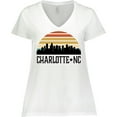 thumbnail image 3 of Inktastic Charlotte North Carolina Skyline Women's Plus Size V-Neck T-Shirt, 3 of 5