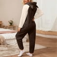 thumbnail image 3 of AUNVITO Women's Fleece Jumpsuit Pajamas Hooded Long Sleeve Front Zipper Cozy and Comfortable Homewear Style, 3 of 6