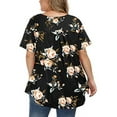 thumbnail image 3 of Puntoco Moda Mujer Tallas grandes Impresión Pachwork Manga corta O-cuello Casual tops Blusa Puntoco Puntoco-3351, 3 of 4