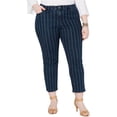 thumbnail image 1 of Style & Co. Jeans Coupe Ajustée à Rayures pour Femmes, Bleu, Grande Taille, 14W, 1 of 11
