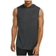 thumbnail image 2 of Blusa sin mangas con capucha para hombre, color liso, informal, deportiva, sin mangas, con capucha, de poliéster, 2 of 5