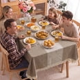 thumbnail image 5 of MeyJey 55”x84” Tablecloths for Rectangle Tables, Waterproof Linen Cotton Farmhouse Table Cloths with Tassel for Kitchen Dining, Brown, 5 of 10