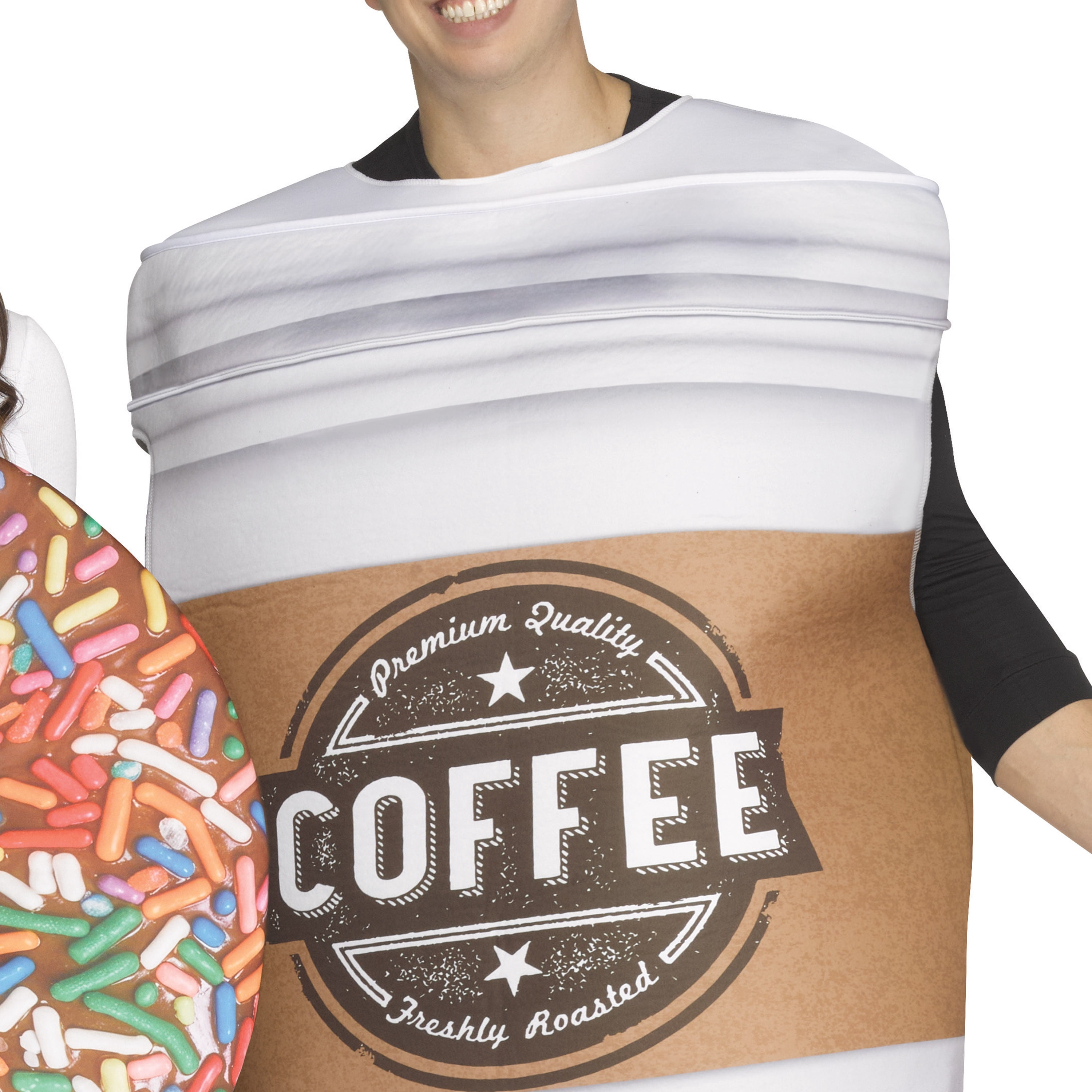 Coffee and Donut, 2pc, Halloween Couple Costume for Adults, Adult Size S-XL (28-42), by Way to Celebrate