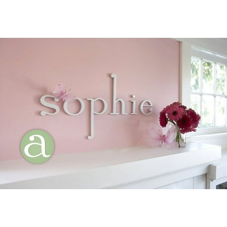Wooden Hanging Wall Letters 'a' - White Decorative Wall Letter for Children's Nursery Baby's Room, Baby Name and Girls Bedroom D ©cor