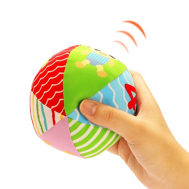 Pelota suave multicolor para bebé, juguete de felpa, bola de tela, anillo, campana, agarre de mano, juguetes educativos de Aprendizaje Temprano