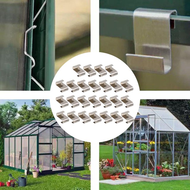 25 piezas de Clips de cristal de invernadero ventana Z en apariencia de superposición Clips de fijación, accesorios de invernadero DYNWAVEMX Clips para paneles de ventanas de invernaderos