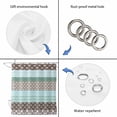 thumbnail image 5 of Boho Geometric Waterproof Fabric Shower Curtain,Turquoise Green Brown Tribal Stripes Waterproof Fabric Shower Curtain for Bathroom Curtains Bathtubs Shower Curtains with 12 Hooks Extra Long 72x84, 5 of 8