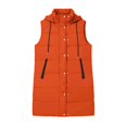 thumbnail image 7 of Yutgune Women's Long Hooded Puffer Vest Zip Up Snap Button Sleeveless Coat with Zipper Pockets, 7 of 7