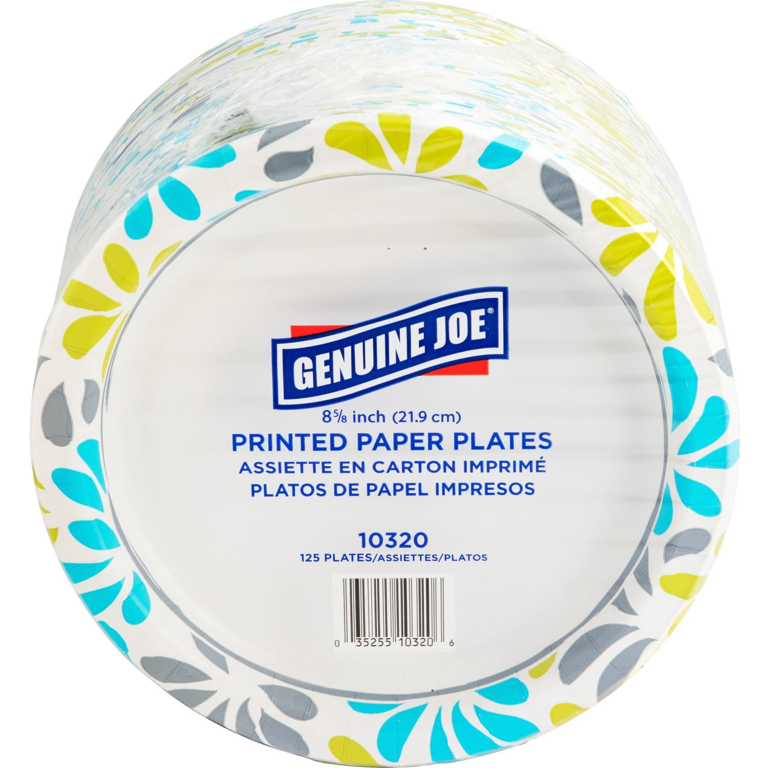 Genuine Joe, GJO10320CT, Printed Paper Plates, 500 / Carton, Assorted