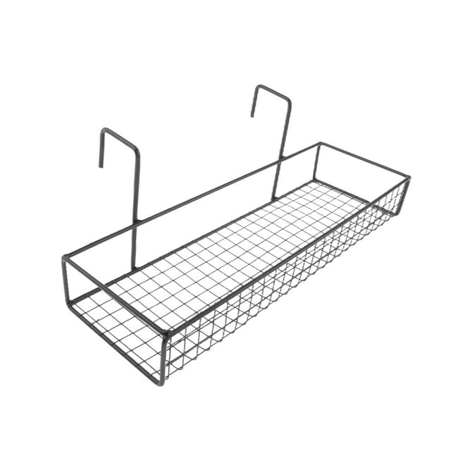 Tnarru Cubicle Hanging Basket for Office Plant Railing Shelf for Porch Fence Garden Single Layer Black