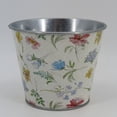 thumbnail image 1 of Floral Paper Wrap On Metal Planter, 1 of 1