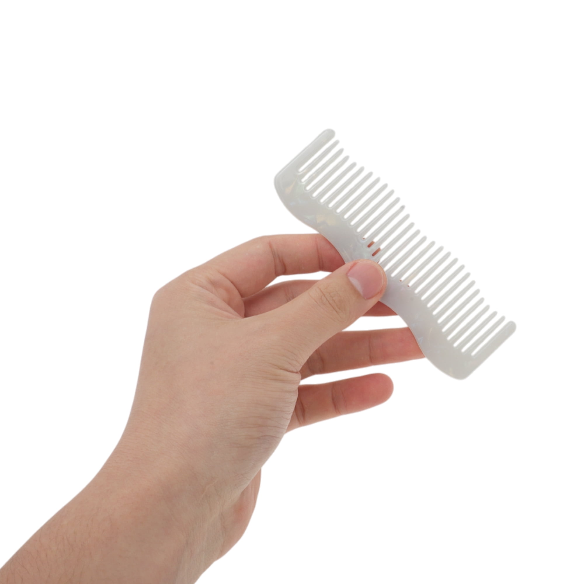 Unique Bargains 1 Pc Wave Hair Comb Designed for Making hair Smooth Colorful White