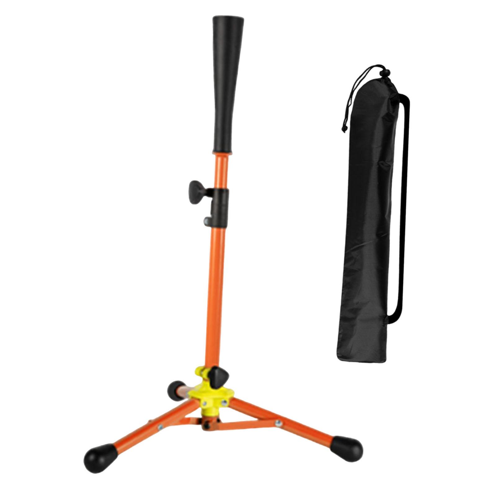 Dualoai Baseball Batting Tee with Carry Bag, Adjustable, Convenient, Portable, Foldable, Orange