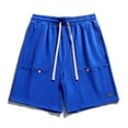 thumbnail image 1 of pstuiky Pantalones cortos para hombre, Pantalones cortos casuales cómodos de moda para hombre, de color liso, con cintura elástica regular, para playa Pantalones cortos para correr para hombre, 1 of 8