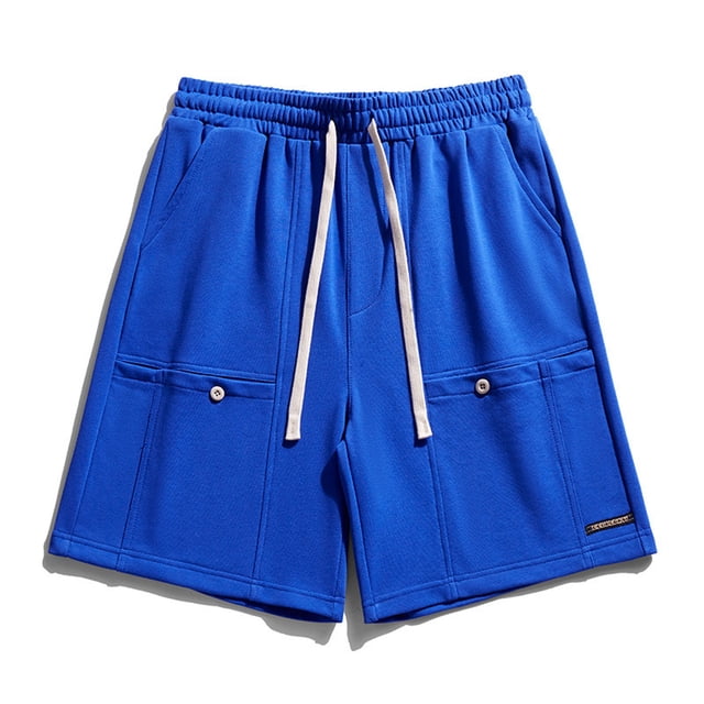 pstuiky Pantalones cortos para hombre, Pantalones cortos casuales cómodos de moda para hombre, de color liso, con cintura elástica regular, para playa Pantalones cortos para correr para hombre