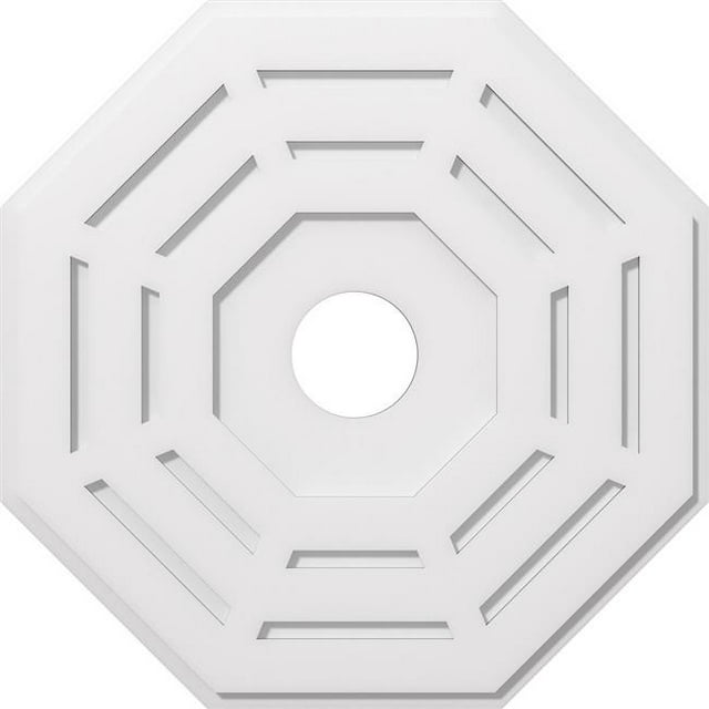 Ekena Millwork CMP28WN-05000 28 in. OD x 5 in. ID Square Westin Architectural Grade PVC Contemporary Ceiling Medallion