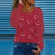 thumbnail image 2 of Gibobby Blusas Manga Larga Mujer Camiseta de manga larga con encaje de algodón y estampado floral para mujer（Rojo， L), 2 of 4