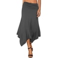 thumbnail image 1 of Doublju Women's Flowy Handkerchief Hemline Midi Skirt (Plus Size Available), 1 of 4