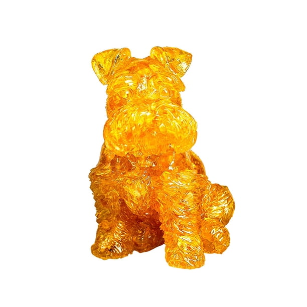 Adorno de figura de Schnauzer para sala de estar, regalo conmemorativo de amistad coleccionable Amarillo