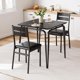 thumbnail image 1 of QinaQin Juego de comedor para 2 personas de 29.1 pulgadas, con mesa y 2 sillas tapizadas, cubierta MDF gruesa y estilo farmhouse, ideal para cocina o departamento, 1 of 9