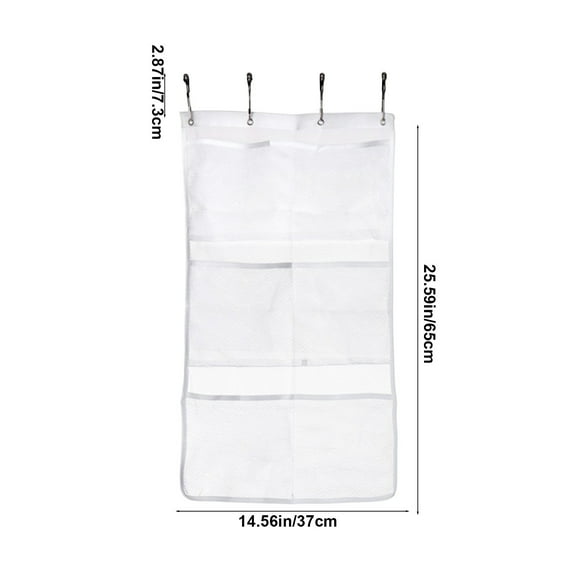 Rkxzt Hanging Bag Shower Caddy Organizer with 6 Mesh Bags 13x23"Fast Drying Storage for Bathroom Toys and Essentials Storage