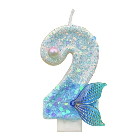 Birthday Candles Cake toppers Mermaid Tail Design Wax Blue 2.95×1.57 Inches Perfect for Celebrations