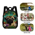 thumbnail image 2 of Kuiaobaty Pug Dog Pattern School Backpack for Teens Girls Boys, Butterfly Daisy 3 Pcs Backpack with Lunch Bag & Pencil Pouch for Kids Elementary Primary Middle School Student, Waterproof Bookbag Set, 2 of 7