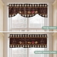 thumbnail image 5 of Vintage Coffee Time Tie Up Valance Curtains for Windows, Kitchen Curtains Window Treatments, Farmhouse Desserts Black White Plaid Short Window Shades Valances for Bedroom Bathroom Cafe 54"x18", 5 of 8