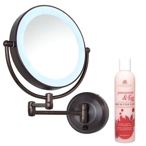 Zadro Oil Rubbed Bronze Ledw810 Led Lighted Wall Mount Mirror And Cuccio Pomegranate Amp Fig Er Wash Com Zadro Oil Rubbed Bronze Ledw810 Led, Zadro Wall Mount Mirror Bronze