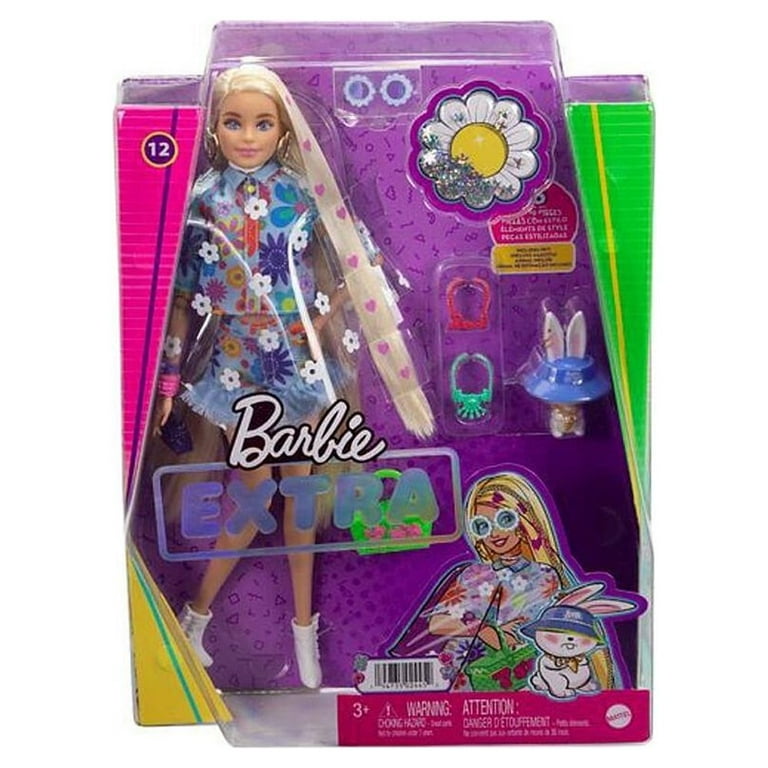 Poupée Barbie enfant cheveux bonds, deux robes( beige et blanc, rose) -  Barbie