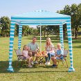 thumbnail image 4 of Costway 6.6' x 6.6' Foldable Beach Cabana Easy-Setup Beach Canopy W/ Carry Bag Blue, 4 of 11