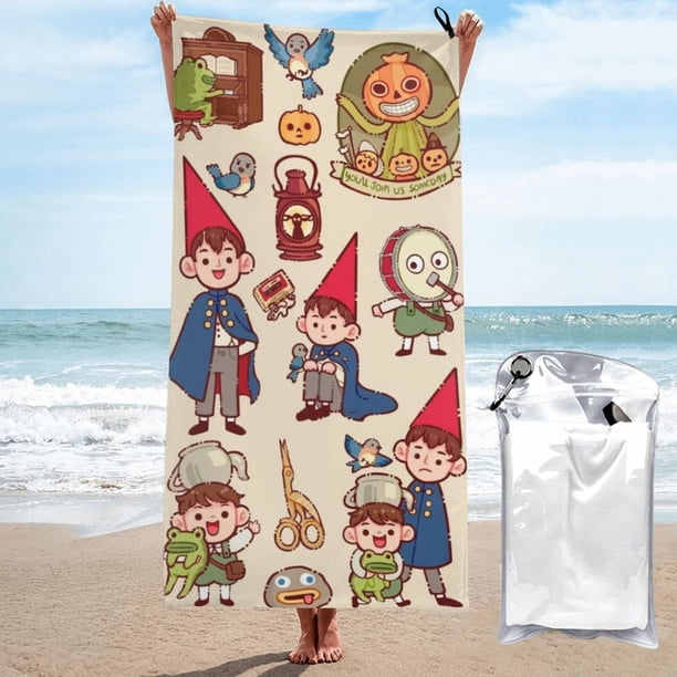 Toalla de playa Over The Garden Wall, suave, de secado rápido, resistente a la arena, para piscina, yoga, gimnasio, camping, toallas de baño ligeras, regalo para niños, niñas, niños y adultos, 27,5 x
