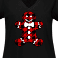 thumbnail image 4 of Inktastic Buffalo Plaid Gingerbread Man Women's Plus Size V-Neck T-Shirt, 4 of 5