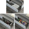 thumbnail image 4 of Lisonu Queen Size Boucle Upholstered Platform Bed with 4 Storage Drawers, Curved Tufted Headboard, 1000LBS (Ivory), 4 of 13