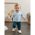 thumbnail image 4 of BemeyourBBs Toddler Baby Boys Button Down Up Shirt Kids Dress Shirts Cotton Solid Spring Fall Winter Clothes Casual Long Sleeve Shirt With Chest Pockets, 4 of 9