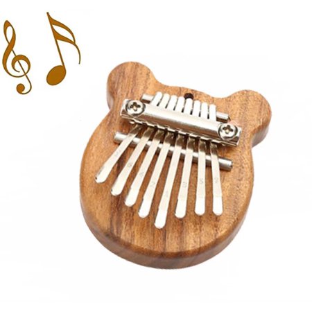 Mini Kalimba Thumb Piano - 8 Keys Finger Piano, Portable Marimba Hand Piano Gifts for Kids Adults Beginners Bear