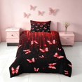 thumbnail image 2 of Homewish Chic Butterfly Twin Duvet Cover for Girls, Black Red Twin Bedding, Black Reversible, 2 Piece 1 Duvet Cover and 1 Pillowcase, 2 of 5