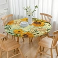 thumbnail image 3 of Waterproof Round Elastic Tablecloth Sunflower Design Windproof Fitted Picnic Cover, 3 of 5
