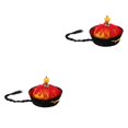 thumbnail image 1 of Toystoory Chinese Oriental Emperor Hat with Braids Fancy Ponytail Dress Cap Party 54cm 2Conjunto, 1 of 1