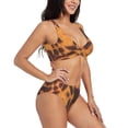 thumbnail image 6 of PAYOHTO Women's Cross Front Bikini Set with High Elasticity Soft Padding Leopard Skin Background Bathing Suit Crop Top Swimsuit, 6 of 9