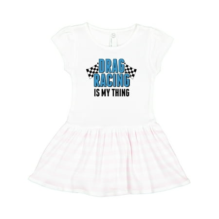 

Inktastic Drag Racing is My Thing with Flags Gift Toddler Girl Dress