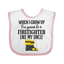 Inktastic Future Firefighter Like My Uncle Boys or Girls Baby Bib